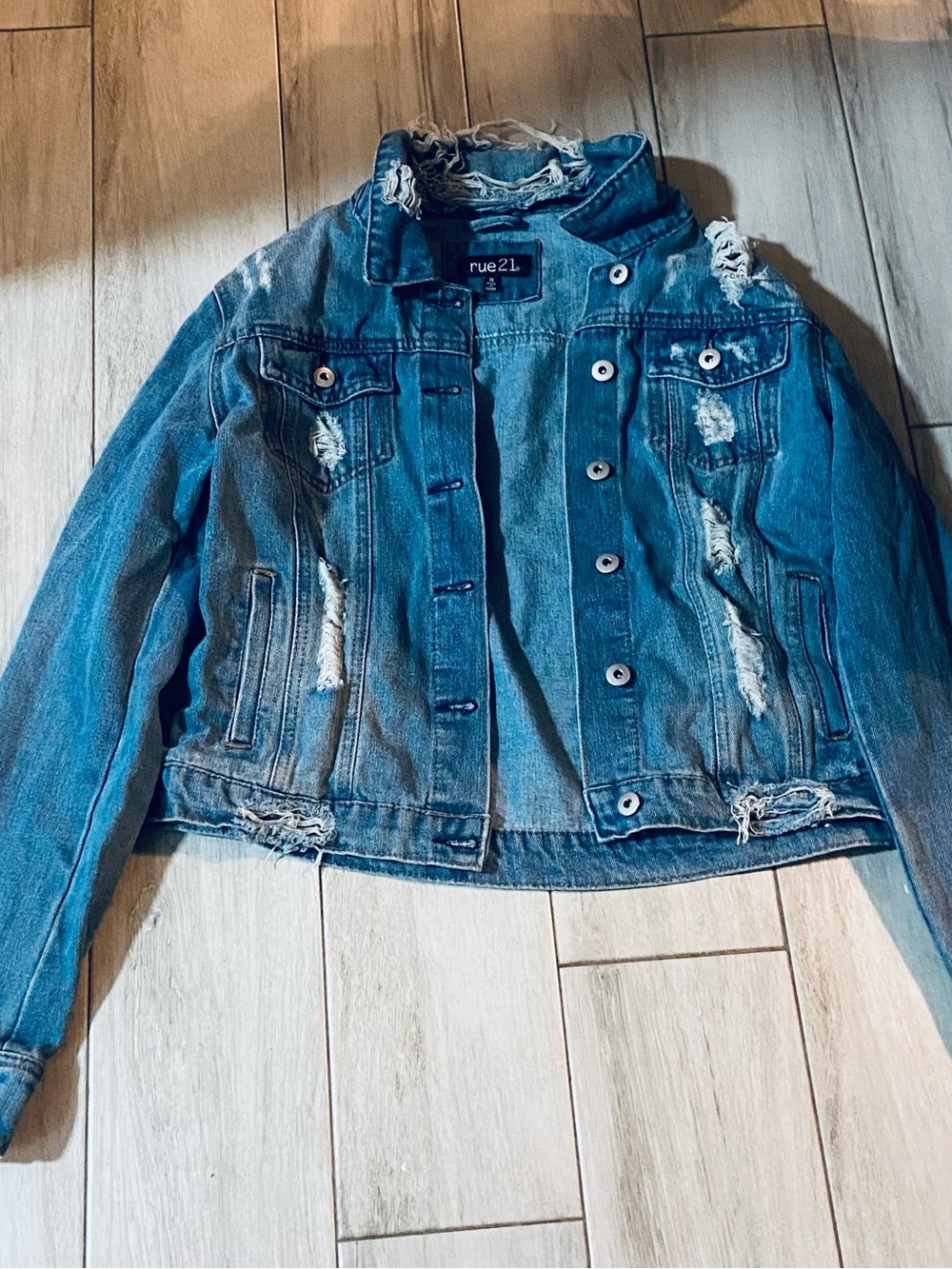 Rue21 Blue Denim Jacket with Rue21 Label
